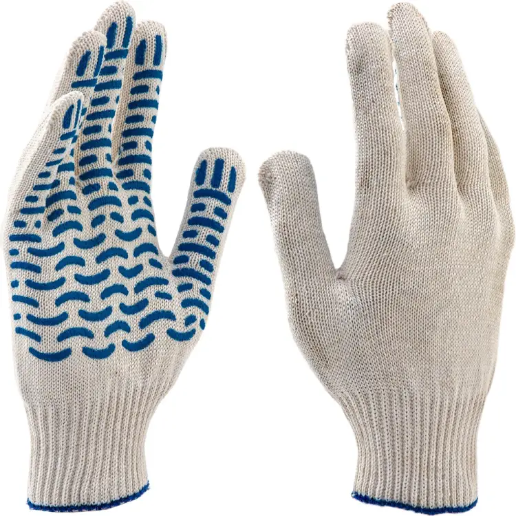 Хлопчатобумажные с ПВХ-напылением перчатки Без бренда 67716