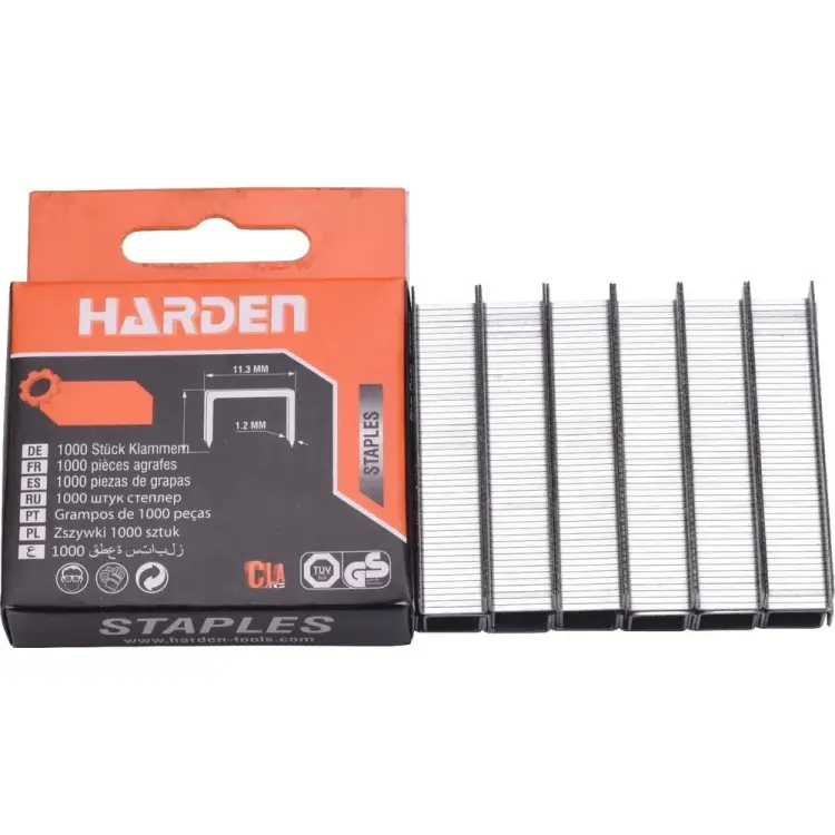 Оцинкованные скобы для степлера Harden тип 140, 1.2x10x11.3 мм, 1000 шт 620829