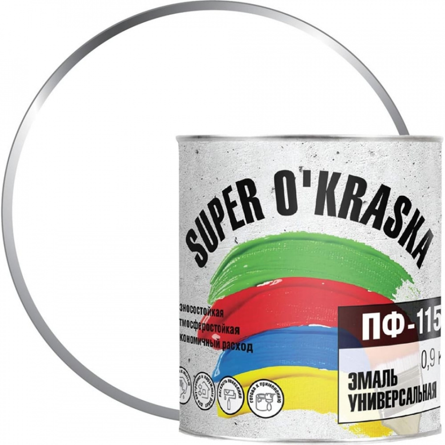 Эмаль super maler белый глянцевый 0,9кг