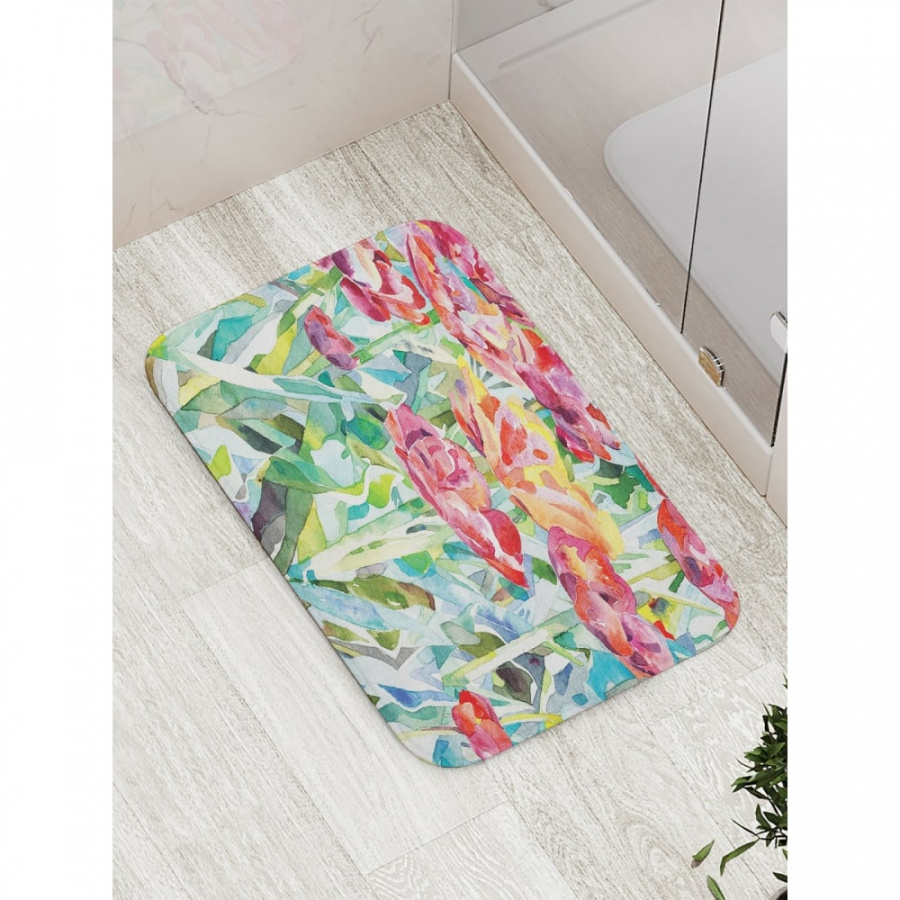 Противоскользящий коврик для ванной, сауны, бассейна JOYARTY Фантазия в цветах