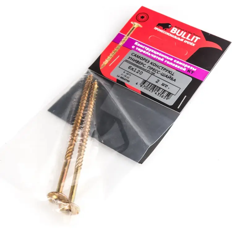 Универсальный конструкционный саморез Bullit 6х120 2 шт 14-0016700