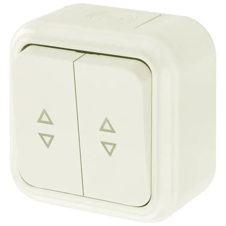 Проходной двухклавишный выключатель BYLECTRICA ПРАЛЕСКА АКВА А6+6 10-873 бежевый