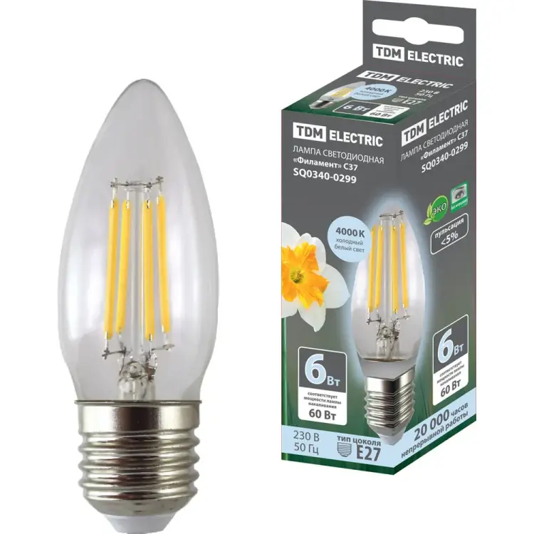Светодиодная лампа TDM ELECTRIC Филамент SQ0340-0299