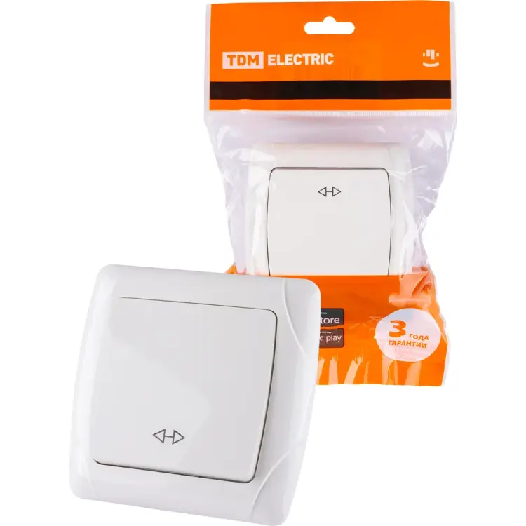 Перекрестный одноклавишный выключатель TDM ELECTRIC Онега SQ1805-0062