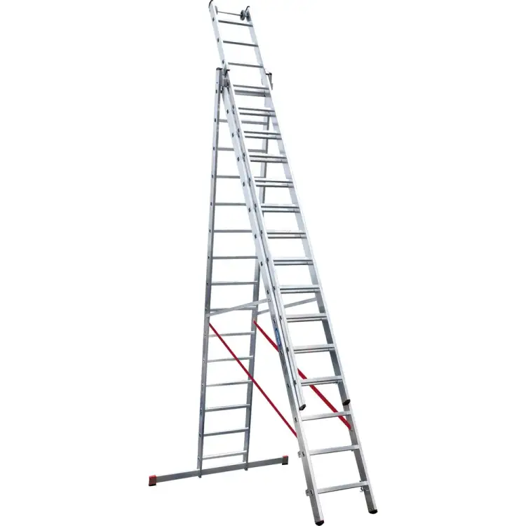 Индустриальная алюминиевая трехсекционная лестница Новая Высота 5230315