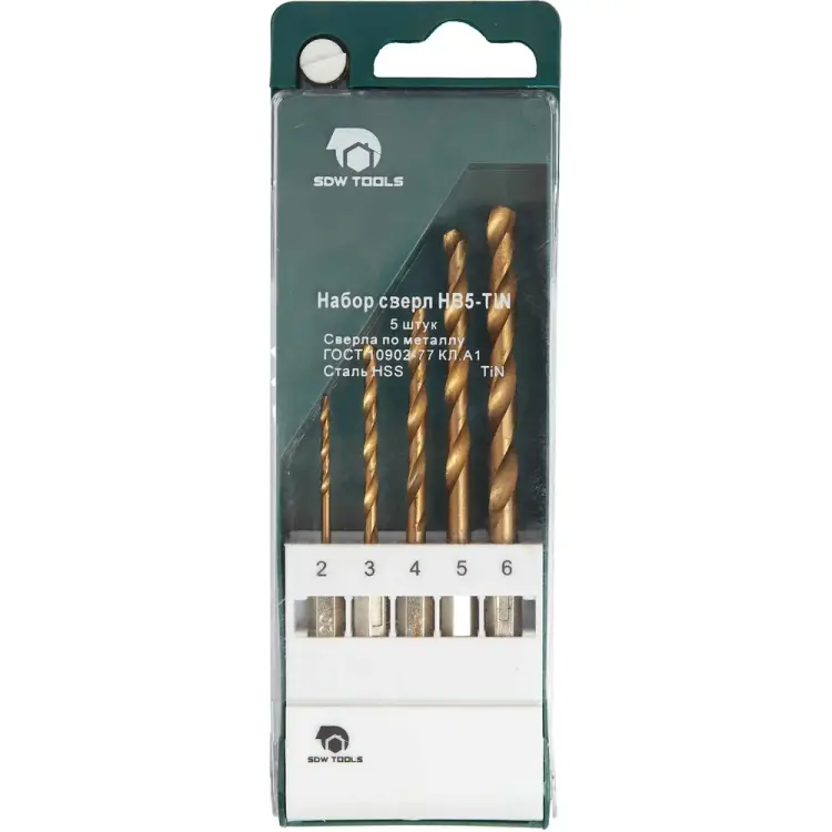 Набор сверл по металлу SDW TOOLS HB5-TiN se00014
