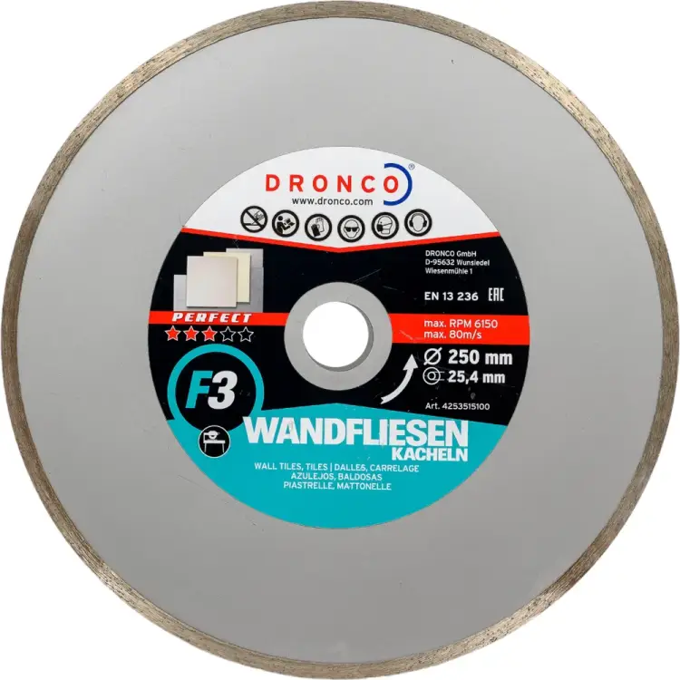 Алмазный диск по плитке DRONCO F3 Perfect GRF 4253515100 Алмазный диск по плитке DRONCO F3 Perfect GRF 4253515100