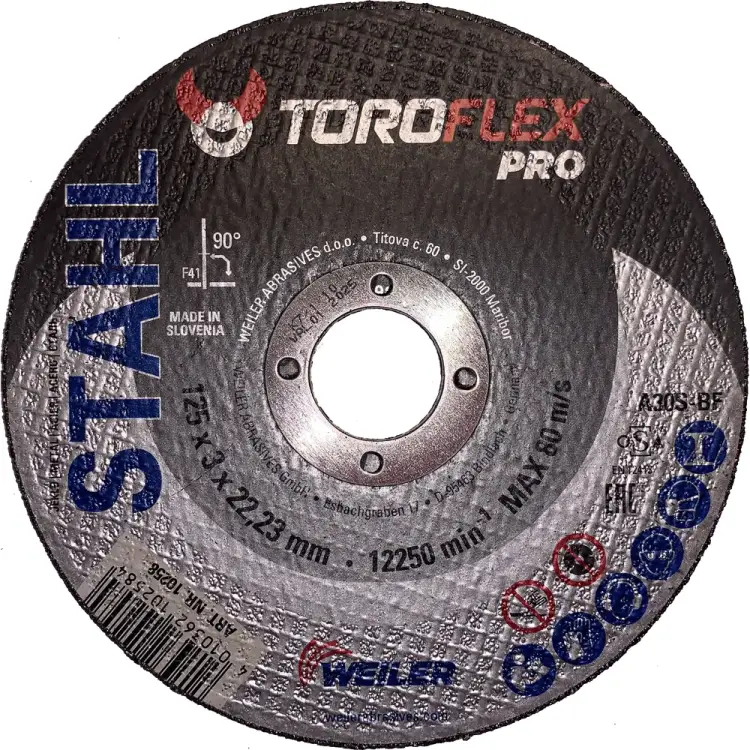 Круг отрезной по стали TOROFLEX A30S-BF PRO 4010362102584 Круг отрезной по стали TOROFLEX A30S-BF PRO 4010362102584
