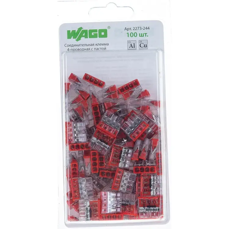 Четырехпроводная соединительная клемма для быстрого монтажа WAGO 2273-244 2687