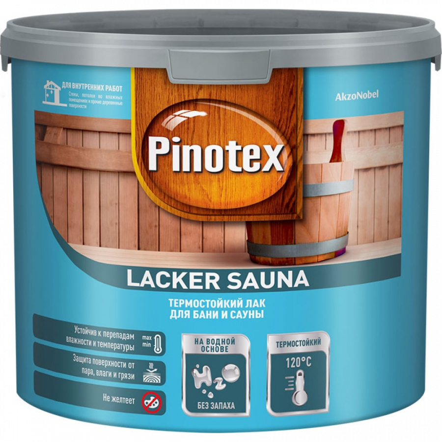 Термостойкий лак для внутренних работ Pinotex LACKER SAUNA 20