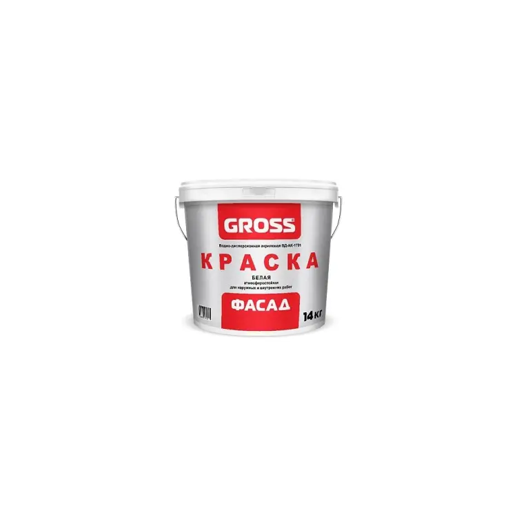 Фасадная краска GROSS белая база А 14 кг 4620002840211 Фасадная краска GROSS белая база А 14 кг 4620002840211