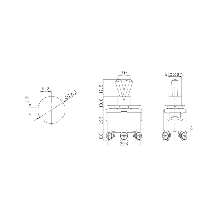 Тумблер REXANT 06-0328-B