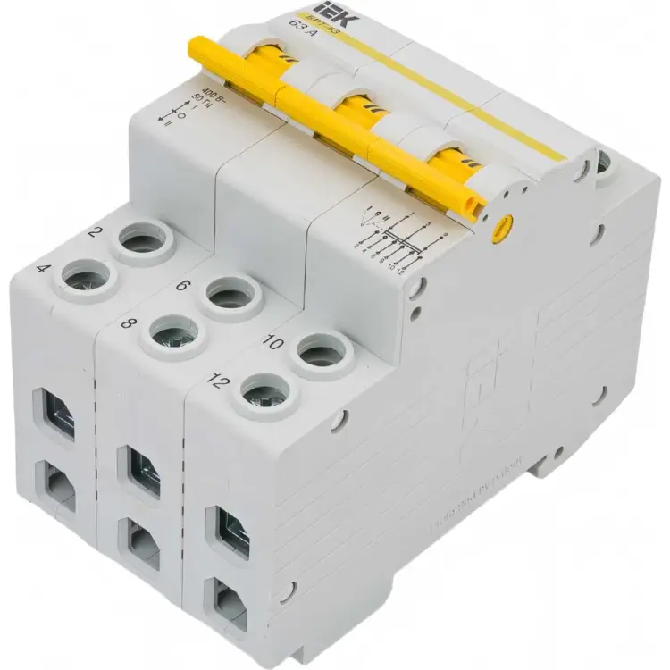 Трехпозиционный выключатель-разъединитель IEK ВРТ-63 MPR10-3-063 Трехпозиционный выключатель-разъединитель IEK ВРТ-63 MPR10-3-063