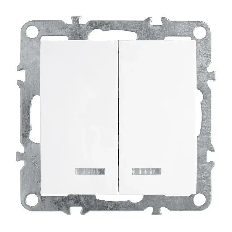 Двухклавишный выключатель STEKKER PSW10-9102-01 39310