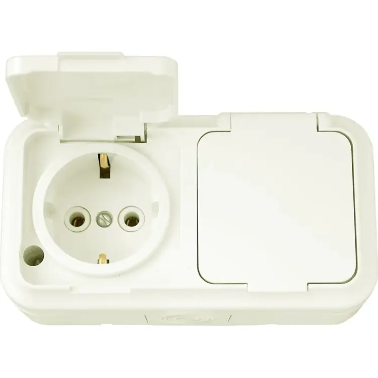 Двухместная розетка BYLECTRICA ПРАЛЕСКА АКВА РА16-303 бежевый