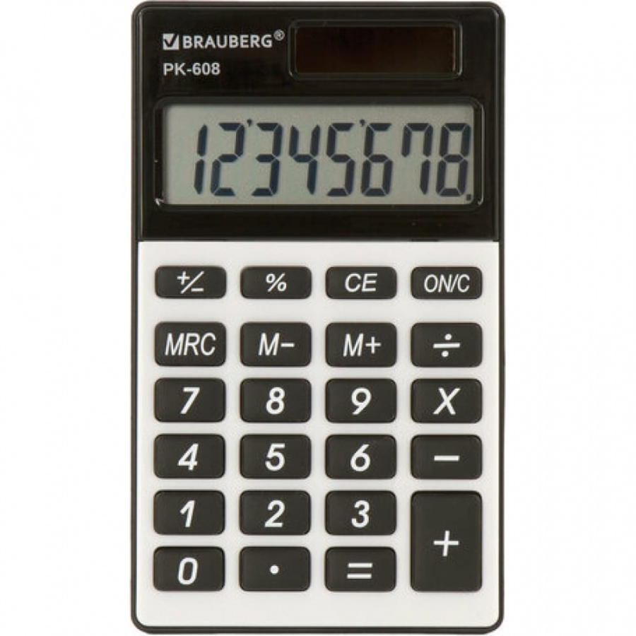 Карманный калькулятор BRAUBERG PK-608