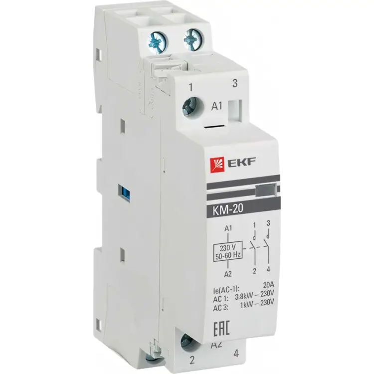 Модульный контактор EKF КМ km-1-20-20