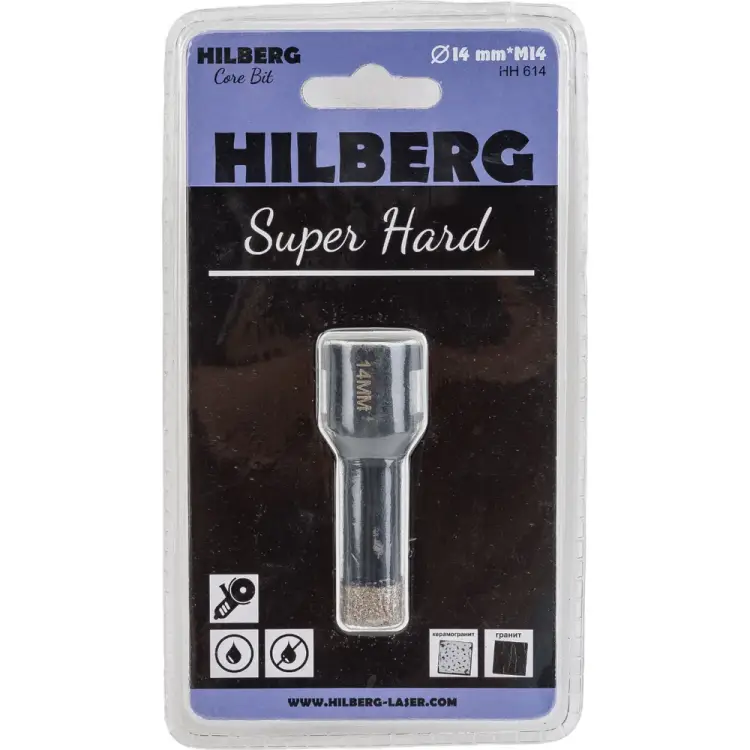 Алмазная коронка по керамике и керамограниту Hilberg Super Hard HH614