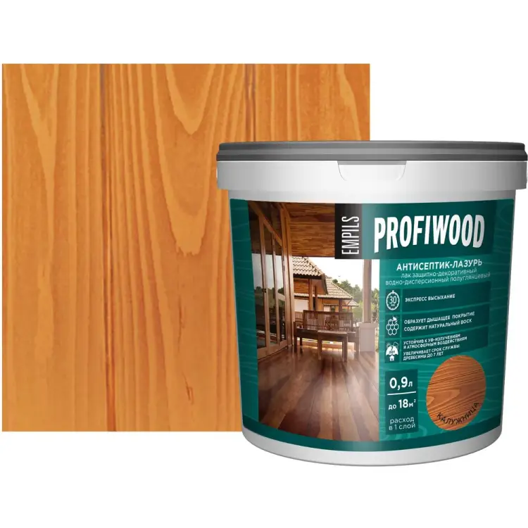 Декоративный атмосферостойкий антисептик-лазурь Profiwood 70026