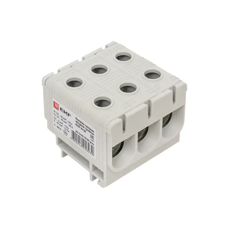 Тройная силовая вводная клемма EKF КСВ PROxima plc-kvs3-16-50-grey
