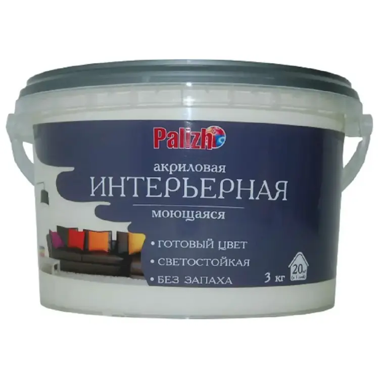 Интерьерная моющаяся акриловая краска Palizh №317 11606913