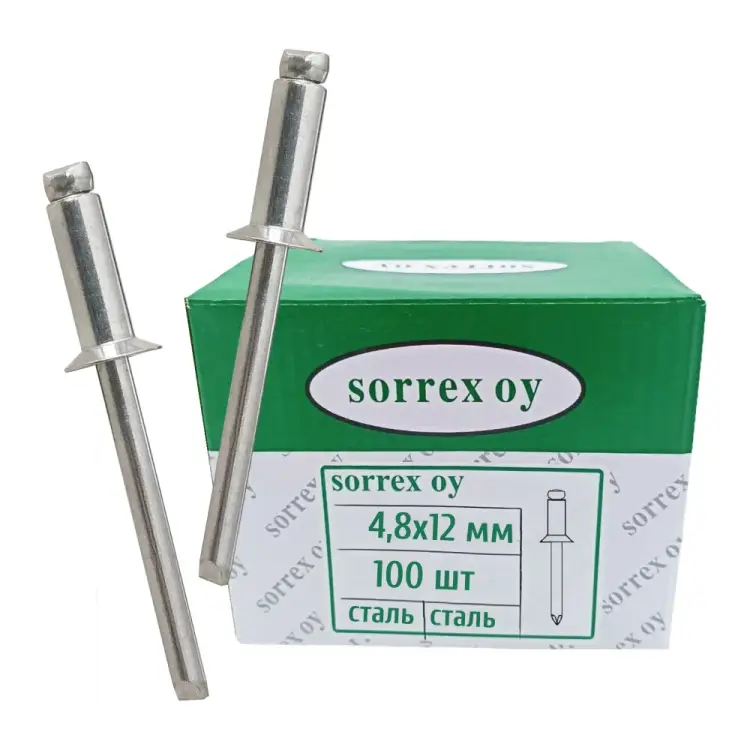 Вытяжная заклепка SORREX 4.8х12 100 шт. SSK 48120 100