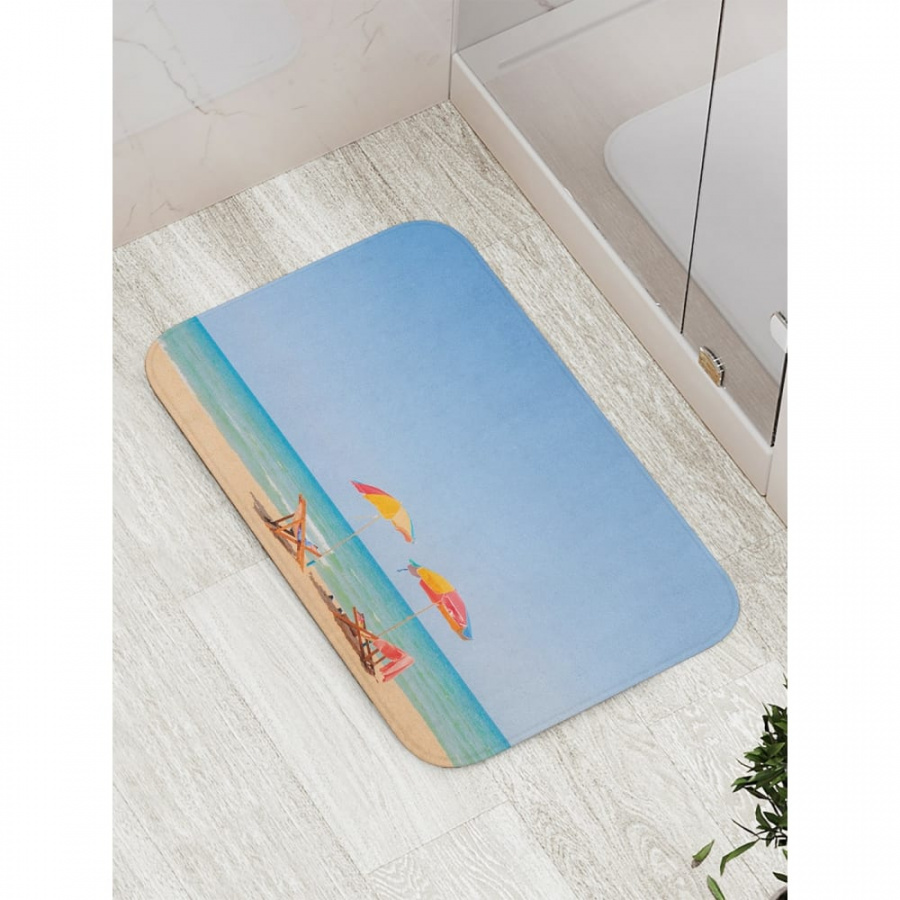 Противоскользящий коврик для ванной, сауны, бассейна JOYARTY Радужные пляжные зонты
