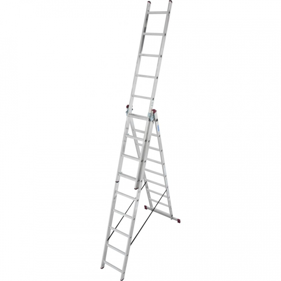 Алюминиевая трехсекционная лестница Krause Corda 3х9
