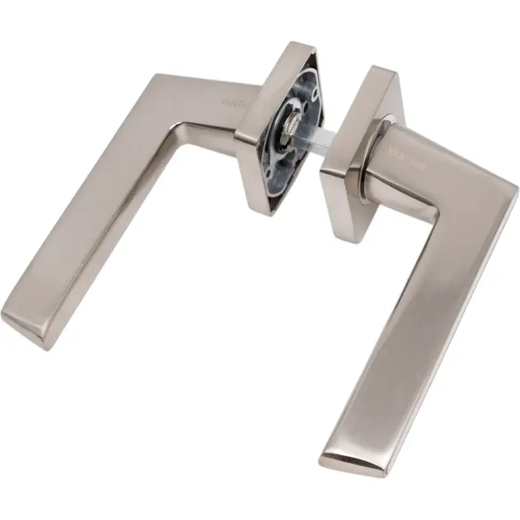 Алюминиевая дверная ручка Вантаж матовый никель/зеркальный V51D AL