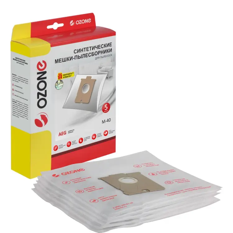 Синтетические мешки-пылесборники для пылесоса AEG, HANSEATIC, PRIVILEG, SINGER OZONE M-40