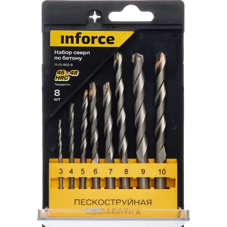 Набор сверл по бетону Inforce 11-01-902-8