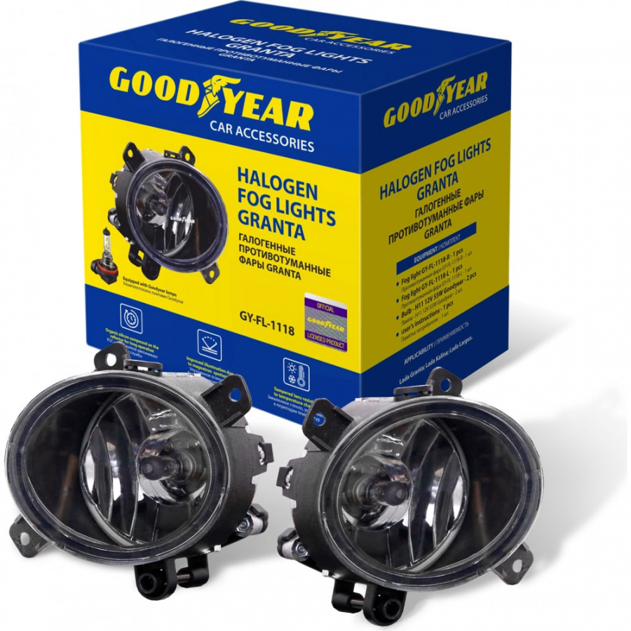 Галогенные противотуманные фары Granta Goodyear GY-FL-1118-R