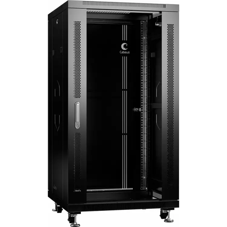 Напольный телекоммуникационный монтажный шкаф для оборудования Cabeus SH-05C-22U60/80-BK Напольный телекоммуникационный монтажный шкаф для оборудования Cabeus SH-05C-22U60/80-BK