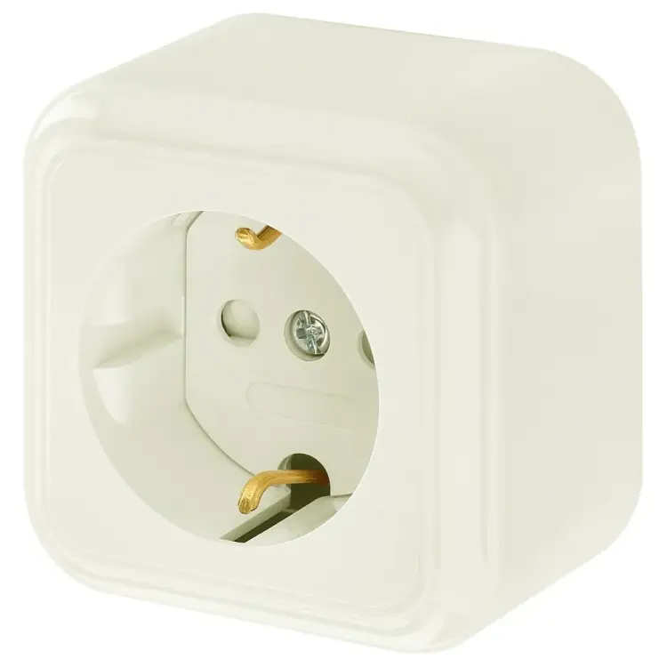 Одноместная розетка BYLECTRICA ПРАЛЕСКА РА16-280 бежевый