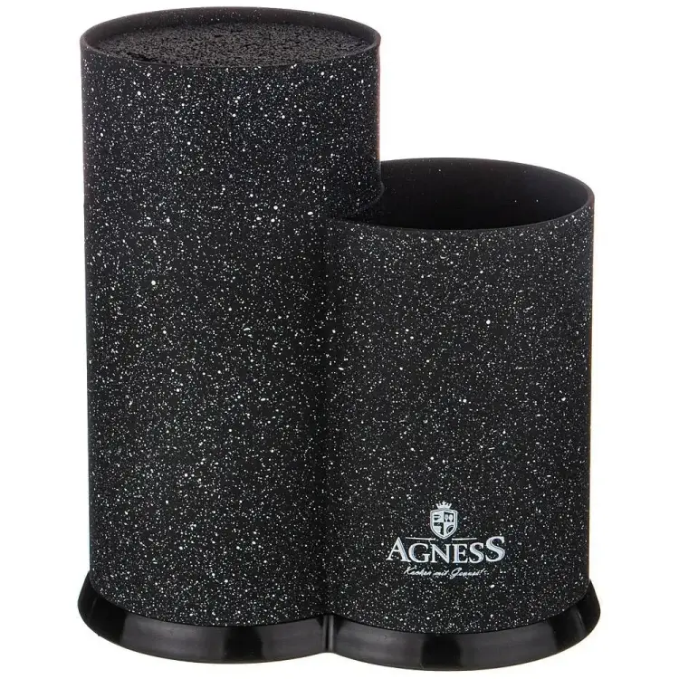 Универсальная подставка для ножей Agness BLACK MARBLE 911-685