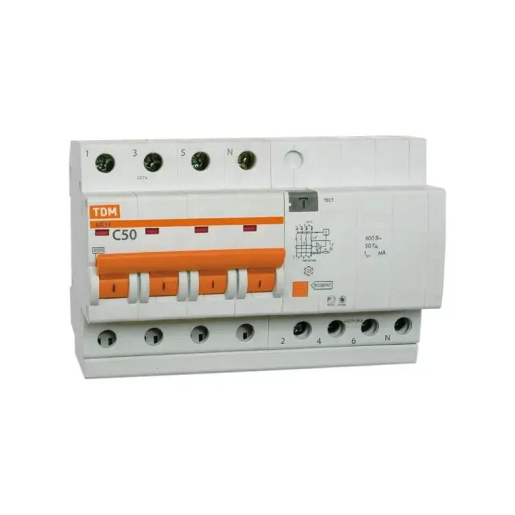 Дифавтомат TDM ELECTRIC АД14 4п, 40 А, 30 мА SQ0204-0039