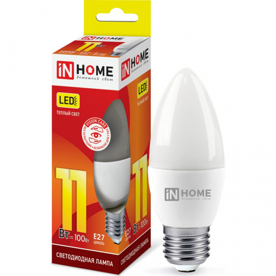 Светодиодная лампа IN HOME LED-СВЕЧА-VC
