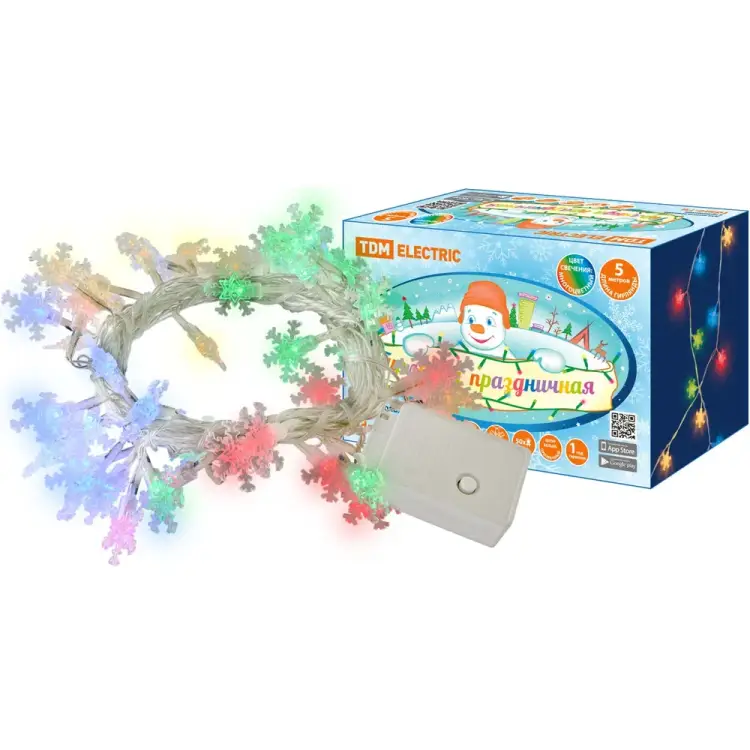 Светодиодная гирлянда TDM ELECTRIC Снежинки SQ0361-0047