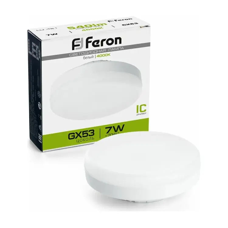 Светодиодная лампа FERON LB-451 7W 230V GX53 4000K 25828