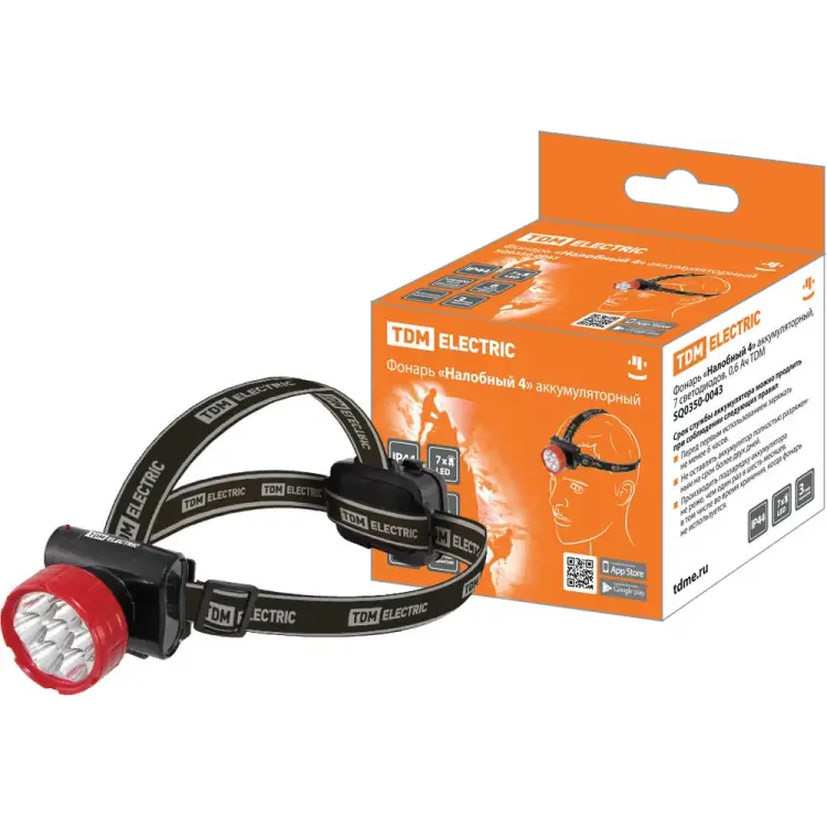 Аккумуляторный фонарь TDM ELECTRIC Налобный 4 SQ0350-0043