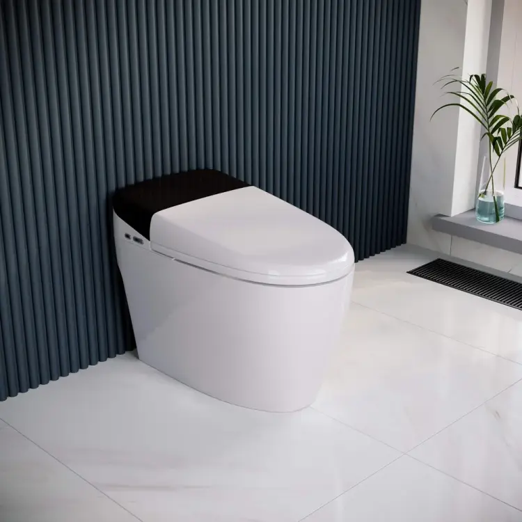 Умный напольный унитаз RGW SW-31 белый, с пультом дистанционного управления, горизонтальный выпуск 63420131-01