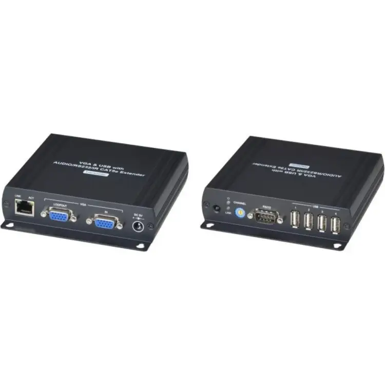Комплект для передачи VGA, 4xUSB2.0, RS232, Стерео Аудио и ИК-управление SC&T sct1183