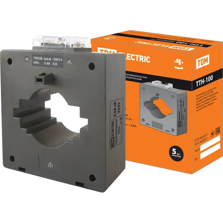 Трансформатор тока TDM ELECTRIC ТТН 100/1200/5-15VA/0,5S-Р SQ1101-1168