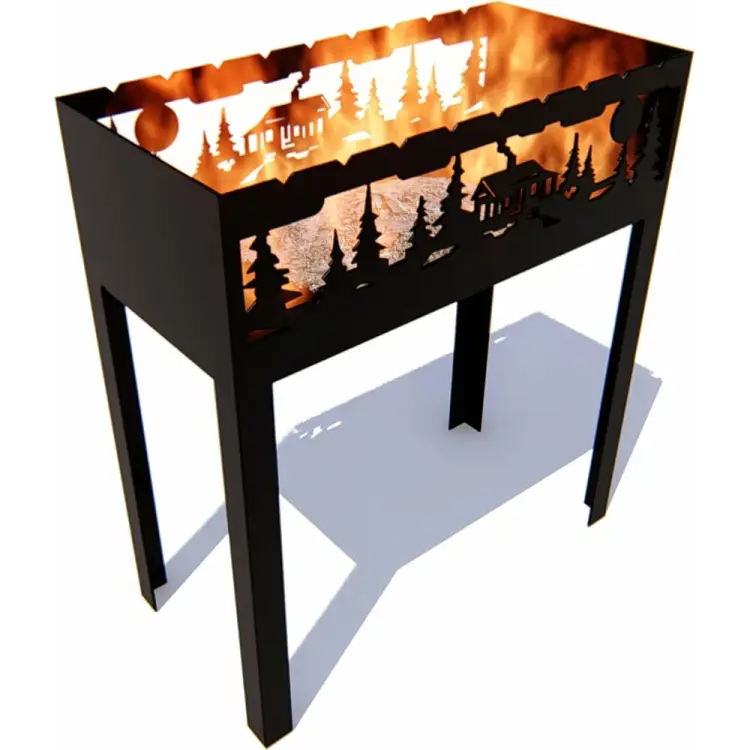 Мангал 7 скамеек Домик в деревне 27008/МАНГ_ДОМ_ДЕР/9005 Мангал 7 скамеек Домик в деревне 27008/МАНГ_ДОМ_ДЕР/9005