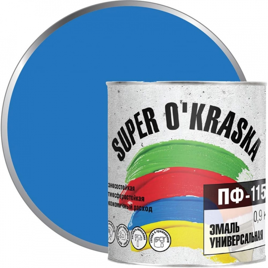 Эмаль super maler Голубой 0,9кг