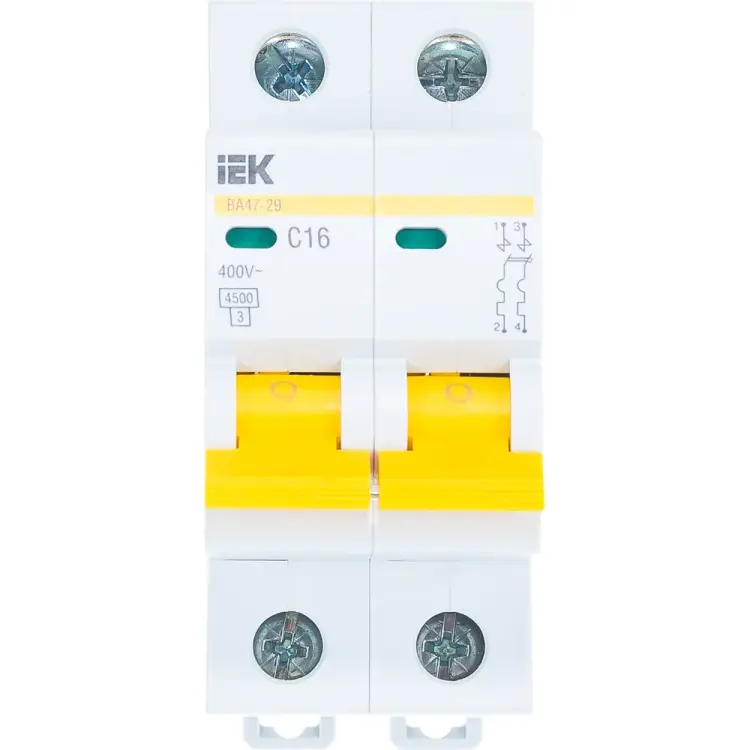 Автомат IEK ВА47-29 2п, 16А, C, 4.5кА MVA20-2-016-C