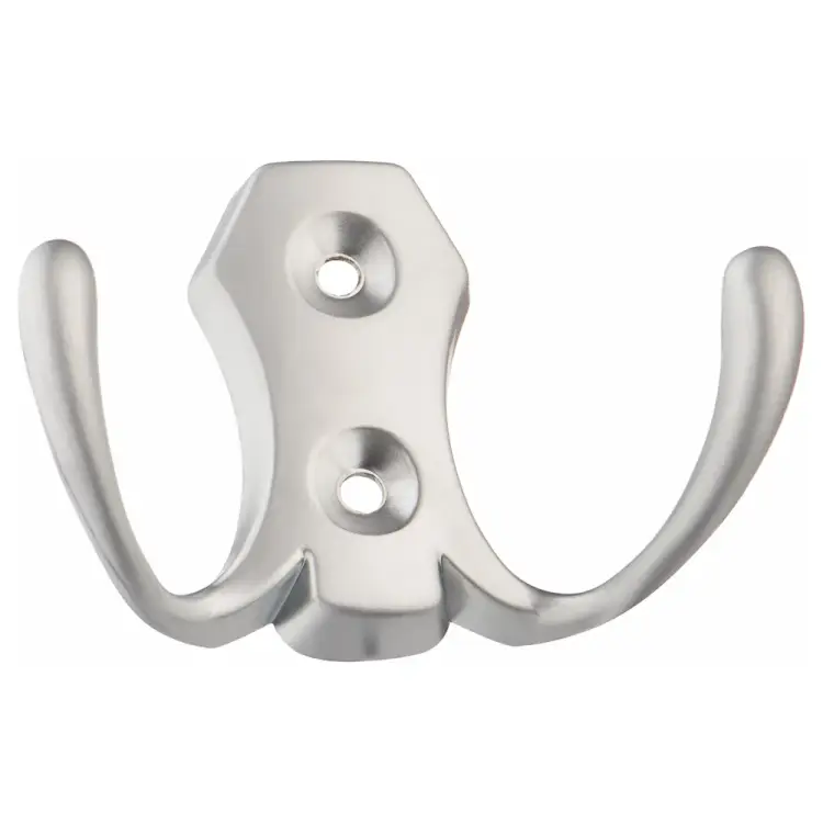 Двухрожковый мебельный крючок Kerron матовый хром LT 0020 SC