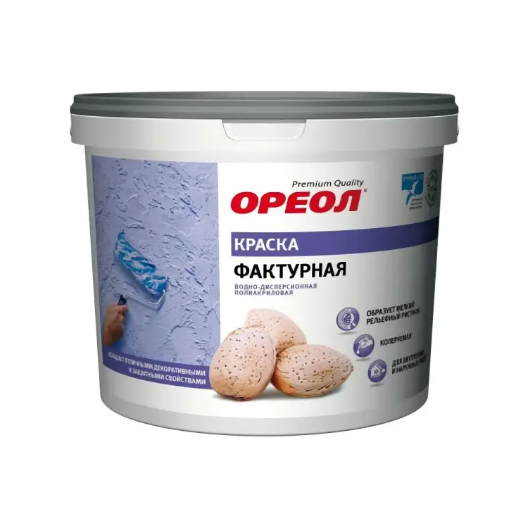 Фактурная полиакриловая водно-дисперсионная краска для наружных и внутренних работ ОРЕОЛ 67709