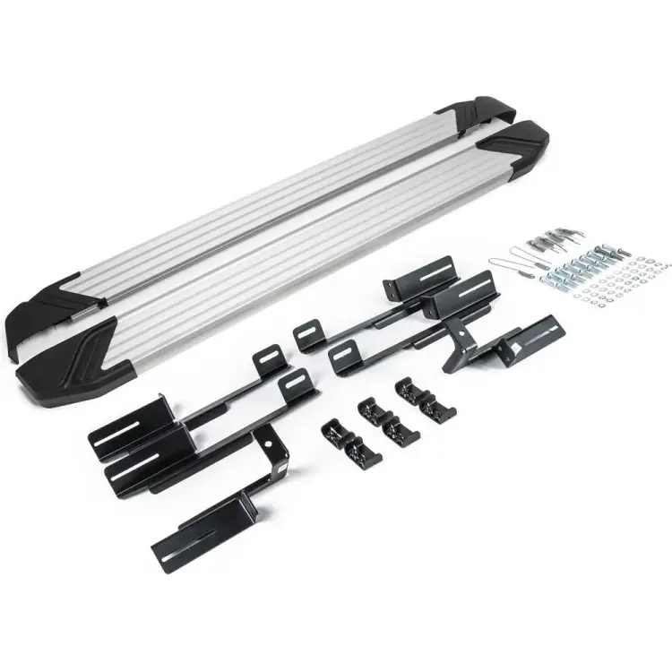 Автомобильные пороги для Mitsubishi Eclipse Cross 2018-2021 г.в. Rival Silver F180AL.4007.1