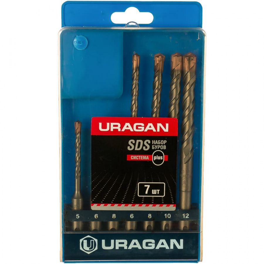 Набор буров sds-plus по бетону Uragan 901-25554-H7
